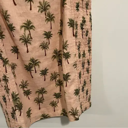 Robin K Tan Beige Palm Tree Novelty Print Mini Dress Size Medium NWT
