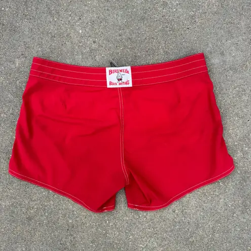 Birdwell Beach Britches Red Womens Peace USA Surf Swim Board Shorts Size 14