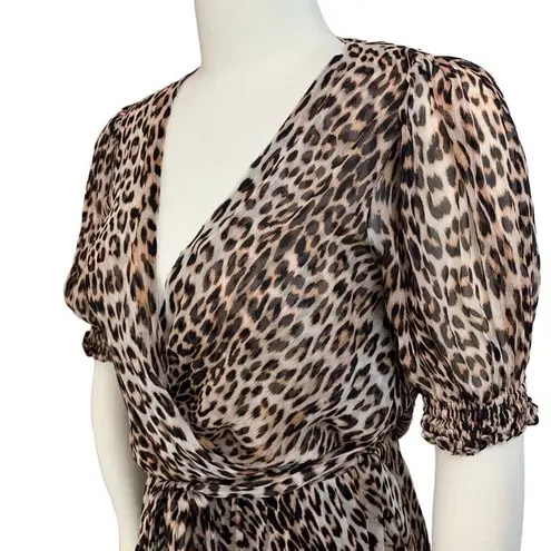 Bec & Bridge Animal Print Flowy Wrap Front Maxi Dress Size 4