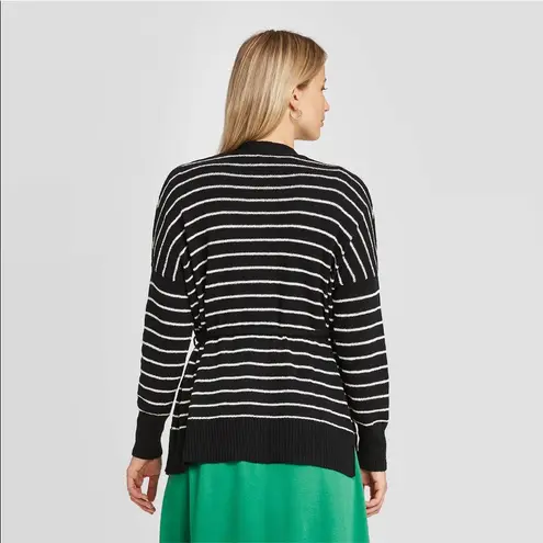 Who What Wear Striped long sleeve wrap cardigan