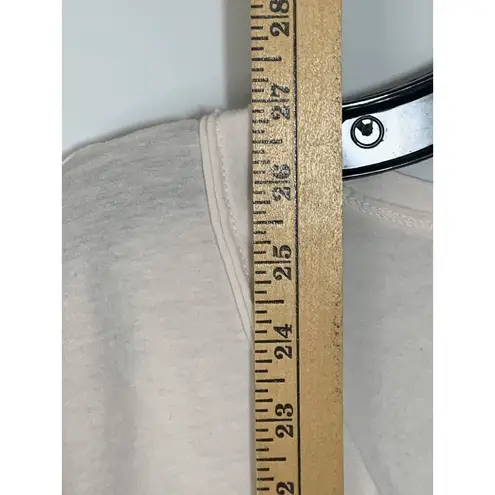 White Crow Buckle V Neck Raw Edge Light Pink T Shirt Size Small