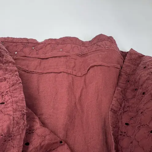 prAna Cowgirl Festival Kendall Dress Medium Rust Orange Eyelet Woven Cotton