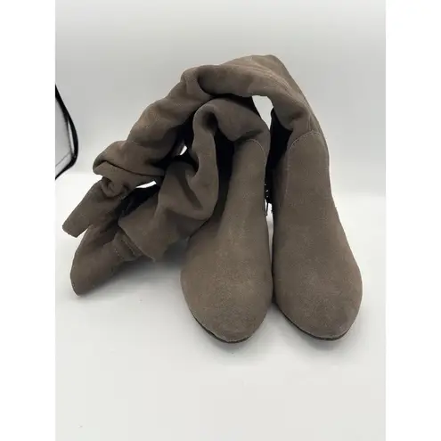 Women’s Hot in Hollywood Size 7 Faux Suede Dark Brown Knee High Boots