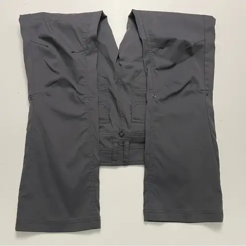 prAna Halle Pant Cargo Convertible Roll Up Stretch Zion Travel Hiking Grey Coal