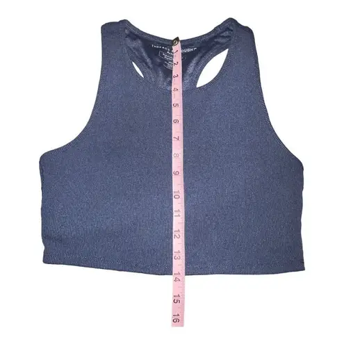 Threads 4 Thought THREADS 4 THOUGHT KENSI RIB SPORTS BRA NAVY BLUE RACERBACK WOMEN MEDIUM NEW
