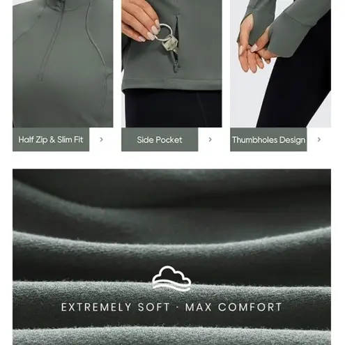 CRZ Yoga Long Sleeve Workout Shirts Half Quarter Zip Sweatshirt Athletic Crop Tops