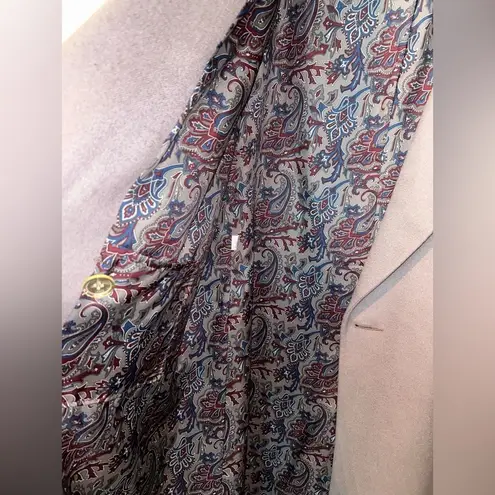 VINTAGE Alorna 100% Wool Coat with Scarf | Pockets | Fully Lined Paisley Print Brown Size undefined