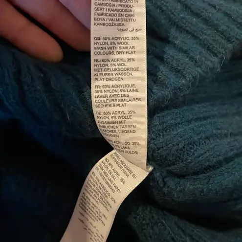 Fat Face UK Lara pointelle wool blend jumper sweater 14 Blue