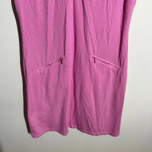 IBKul Dress Women M Pink Gingham 1/4 Zip Pocket Pickleball Tennis Active Sport Size M