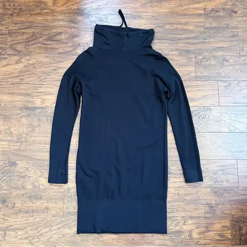 James Perse • Funnel Neck Sweatshirt Dress black cotton terry mini