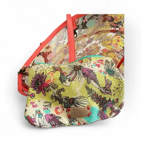 Sakroots Clear Koi Tote Shoulder Purse Coral BeachPool Bag w/Makeup Wallet