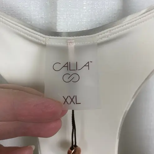 Calia Beige Aquatic Neutral Energize Tank Exercise Dress With Shorts Sz.XXL NWT Tan