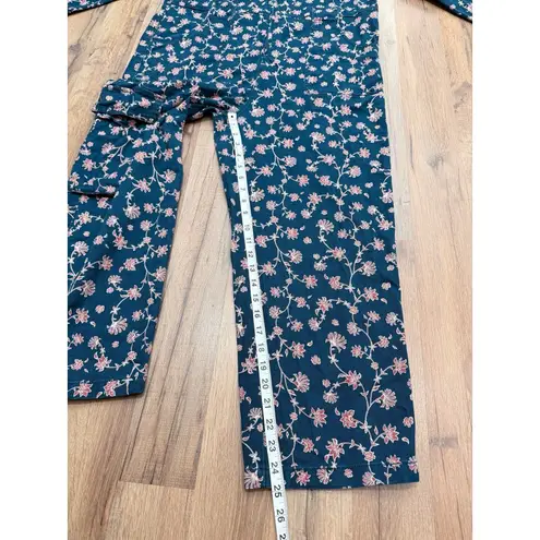 Future Collective Jenny Lopez Floral Utility Boiler Jumpsuit Teal Size 8 Green Size M