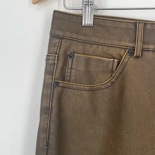 Stradivarius Women's Brown Denim Stitching Front Slit Maxi Skirt EUR 42 USA 10