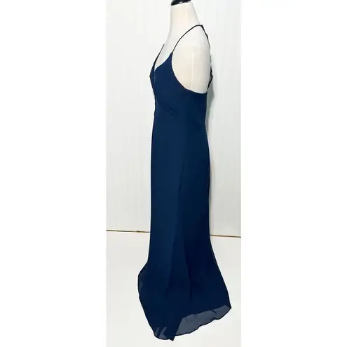 Hayley Paige Occasions Hayley Paige Sleeveless Sweetheart Neckline Lace Racerback Dress Navy Blue 12