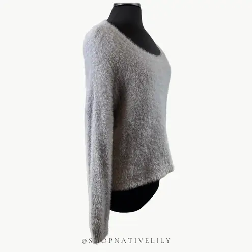 Cloth & Stone  Anthropologie Women’s Fuzzy Scoop Neck Drape Sweater Medium, Grey - Image 5