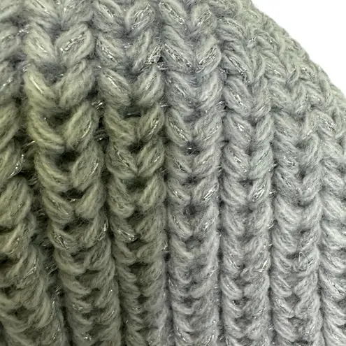 Target  Gray with Silver Metallic Thread  Preppy Winter Knit  Beanie