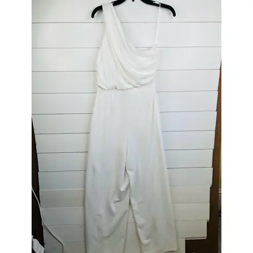 Love by Design LOVE X DESIGN Jumpsuit Womens Size M White One Shoulder Wide Leg Draped Top