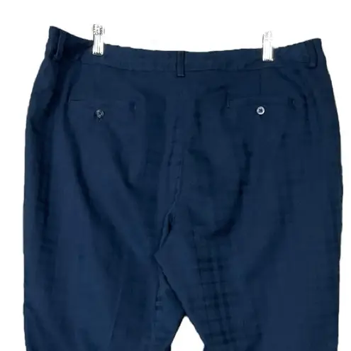 Lady Hagen Pants Ankle Golf Athletic Navy Blue Windowpane Plaid Women’s Size 16