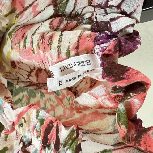 Live 4 Truth Festival Romantic Boho Crop Top Off Shoulder Ruffle Lightweight Medium Western