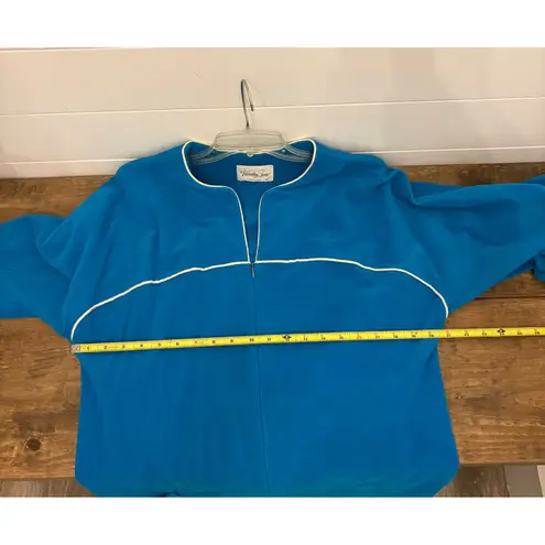 Vanity Fair Vintage Robe Womens Medium Blue Full Zip Lounger Housecoat Vintage