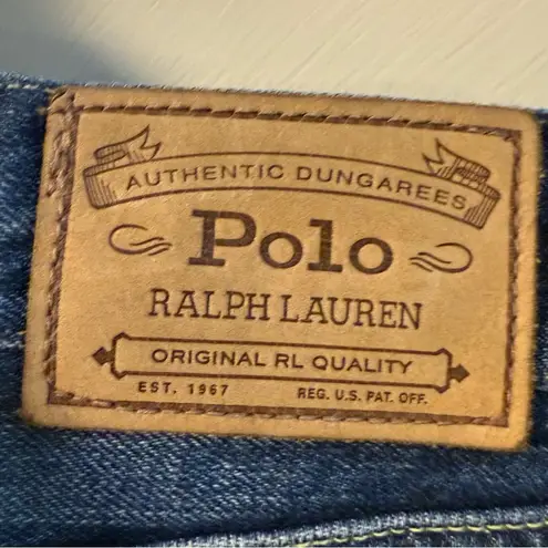 Polo Ralph Vintage Lauren Astor Slim Distressed Boyfriend Blue Jeans Size 14