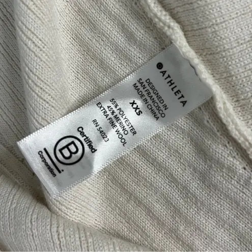 Athleta NWT  Solstice Wrap Merino Wool Blend Sweater Cream Women’s Size XXS