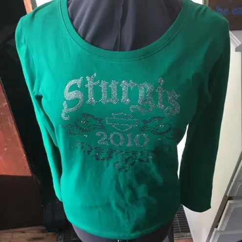 Harley Davidson gemstone Sturgis long sleeve tee Green Size M