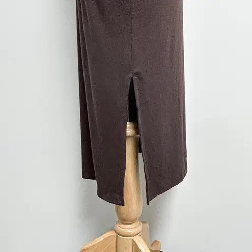 Old Navy  Active Brown One Sleeve Sleeveless Ribbed Midi Ultralite Dress Medium