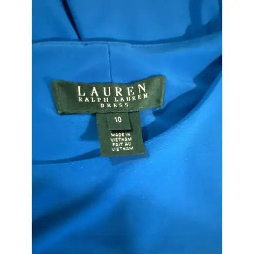 Ralph Lauren Lauren  Blue Tank Dress Pleated Flowy Size 10 Banded Waist