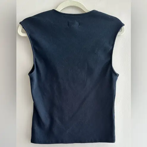 Maeve Square-Neck Tank Top, Navy Blue, Size Large