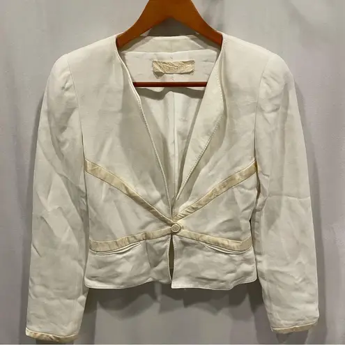 Valentino Garavani Gorgeous y2k Valentino Spa cropped silk trim blazer size 4 made in Itlaly