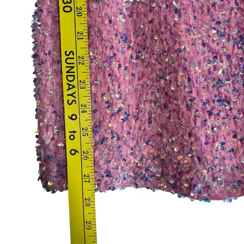 Lucy in the Sky  Iridescent Sequin Bodycon Dress in Pink Size XS Party Concert thumbnail 2