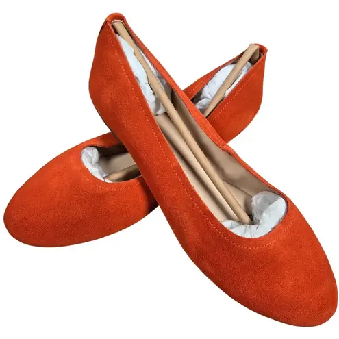 Violet & Red Windsor Ballet Suede Flats Orange Red 8 NWT