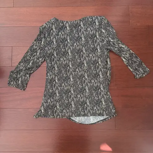 Ellen Tracy Black and White Long Sleeve Dress