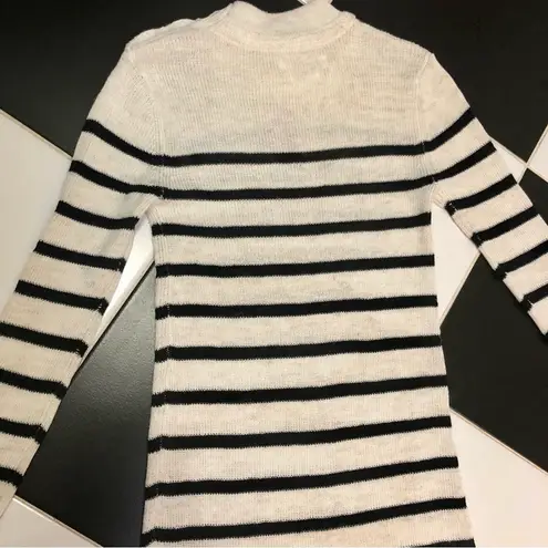 Isabel Marant Knit Long Sleeve Midi Dress Striped Nautical Anchor Linen Blend S