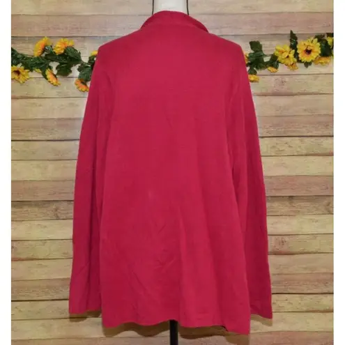 Eileen Fisher Textured Open Front Long Cardigan Sweater Size 2X Tencel Silk