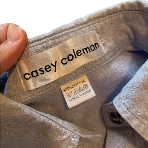 Casey Coleman Vintage Cowboy Western Embroidered Button Down size M/L Blue Size L