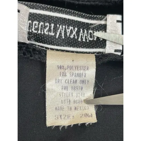 August Max Woman 20W Black Velvet Button Front Cardigan Top Evening Soft Luxe