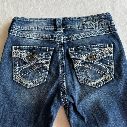 Silver Jeans Silver‎ Jeans Suki Surplus Capri Womens 26 Blue Denim Embroidered Pockets Casual