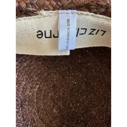 Women's Brown Raffia (?) Bowler Hat Rolled Brim Vintage Liz Claiborne 12” X 10”