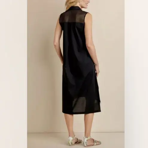 Soft Surroundings Claudette Shirt Dress Black S