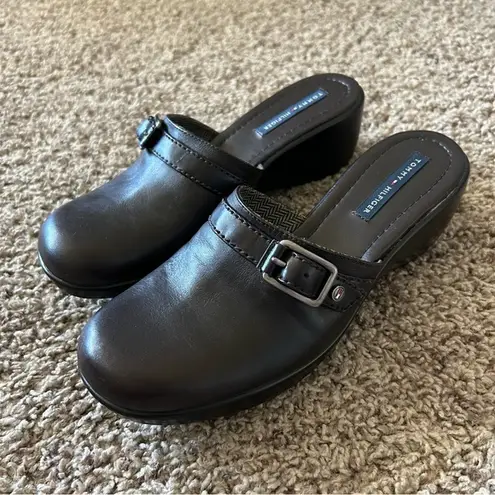 Tommy Hilfiger  Allison Brown Heeled Mule Clogs Size 9.5 Y2K