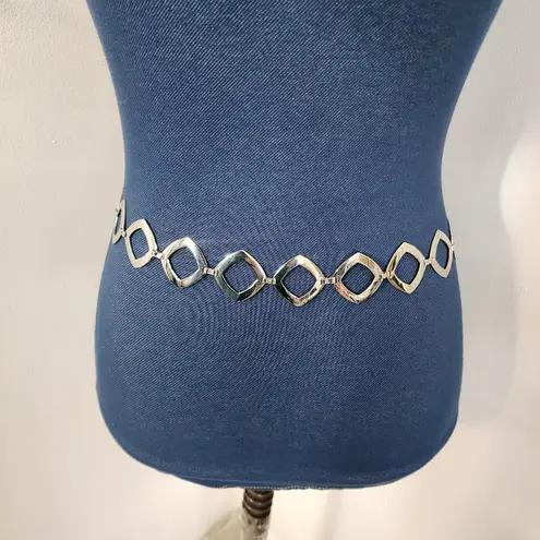 Vintage Silver Square Mod Chain Link Belt