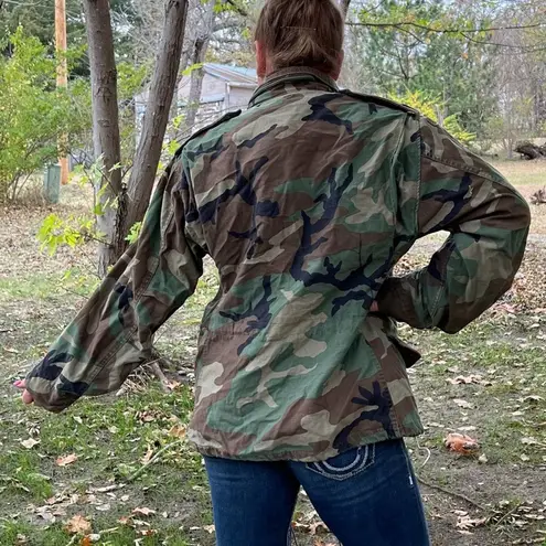 Vintage Old School Camo US Army Airborne Coat Cold Weather Field Medium Short