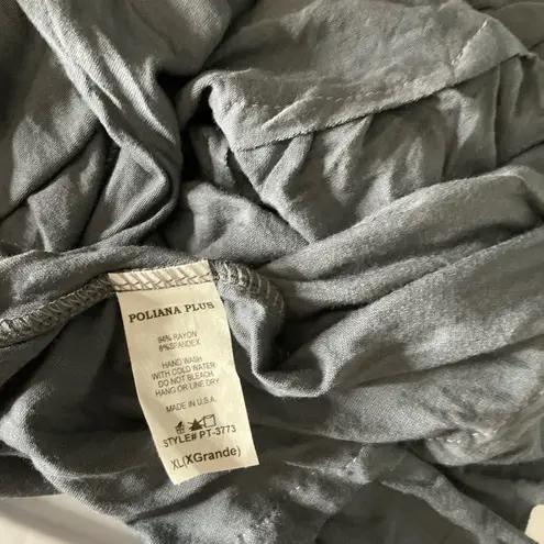 Gray Sleeveless Asymmetrical Ruffled Tank Top Size XL