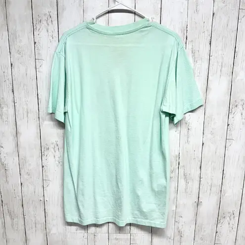Vintage Blouse Women Chest 39" Medium Graphic Crewneck Short Sleeve Tee Shirt Green