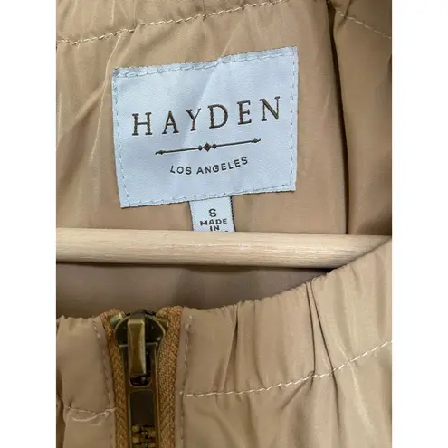 Hayden  Los Angeles Color Block Peplum Windbreaker Jacket Small Navy Tan Maroon