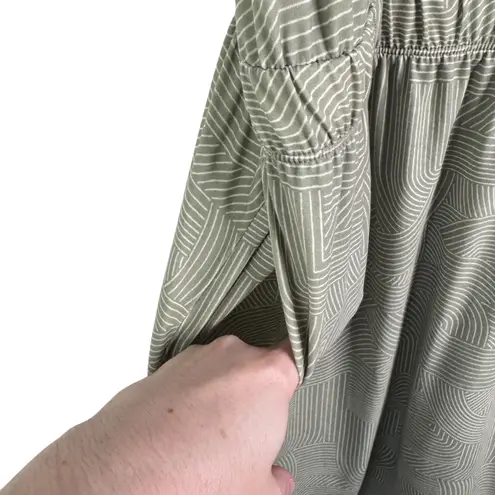 prAna Kamen Dress Green Striped Sleeveless Tank Racerback Stretchy Dress Large L