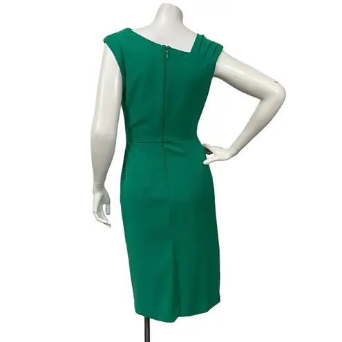 New York And Company Eva Mendes womens Sheath Twisted Asymmetric green dress Sz 2